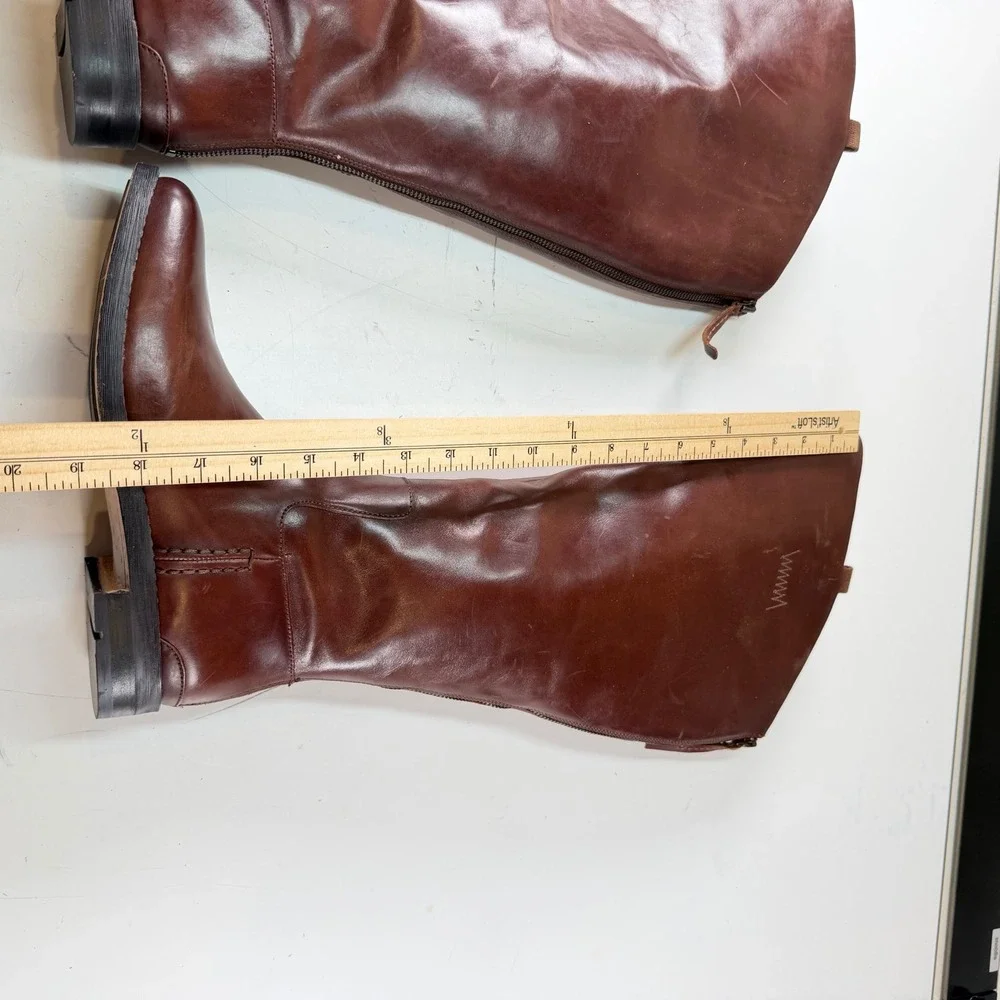 Franco Sarto Meyer Womens Brown Leather Knee High Riding Boots Size 8 NWOT